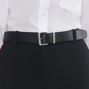 Aritzia Emblem solid brass leather wide belt black antique silver medium